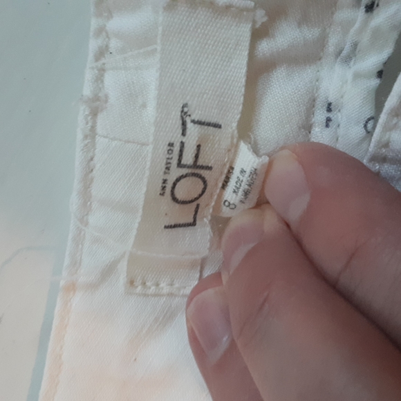 LOFT linen and cotton white pants. Size 8 - Picture 4 of 6